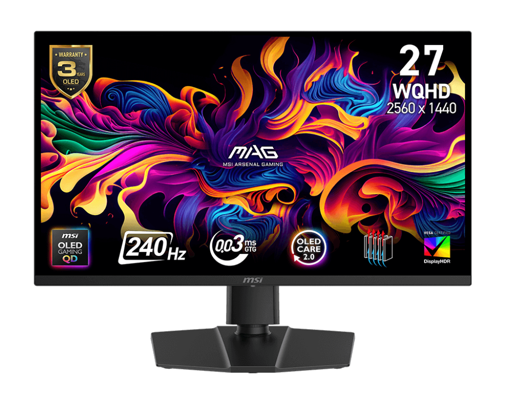 MSI MAG 273QP QD-OLED X24 WQHD 240Hz monitor, fekete - Image 1